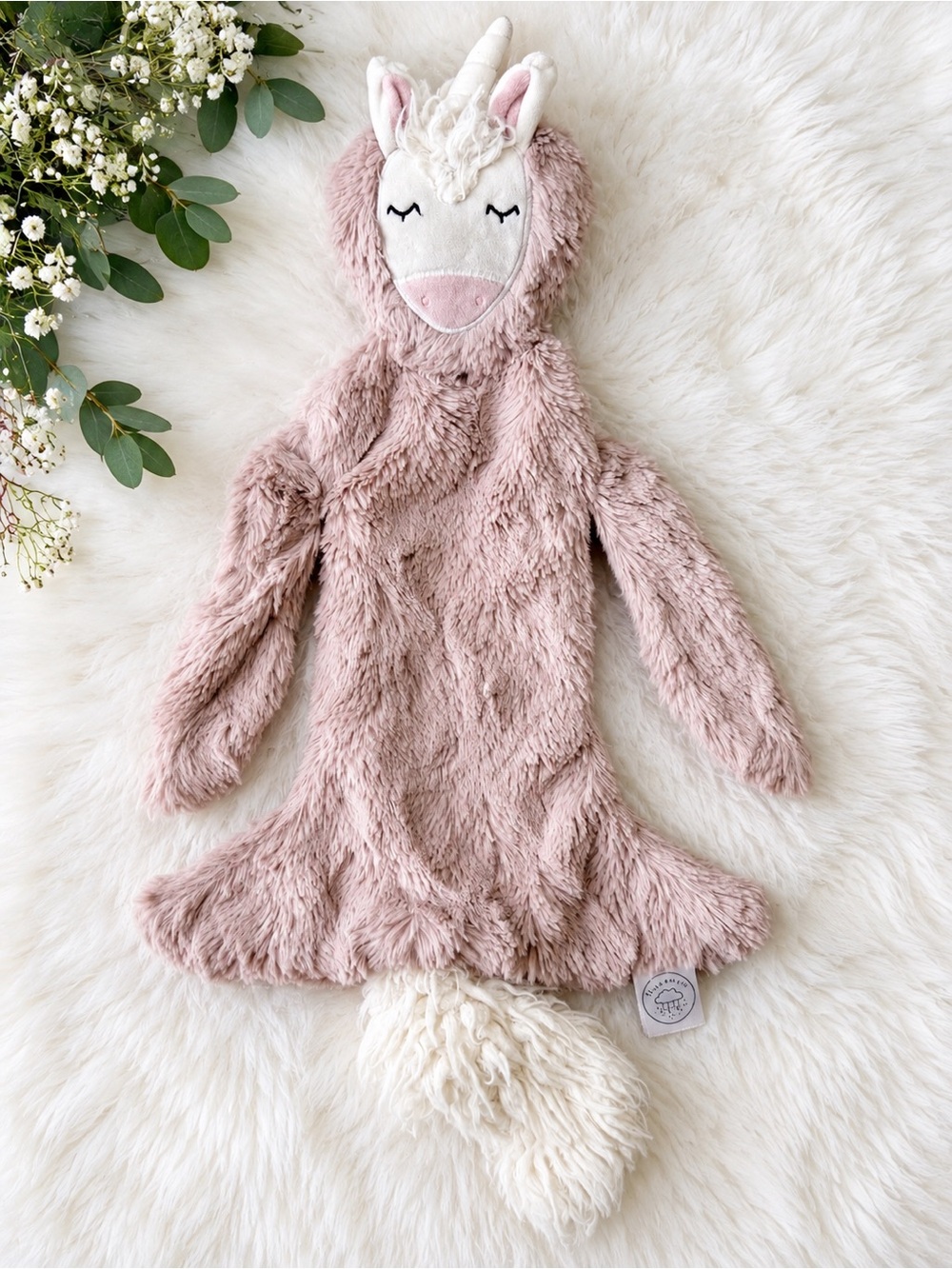 Slumberkins Unicorn Snuggler Pink Lovey Security Blanket Plush